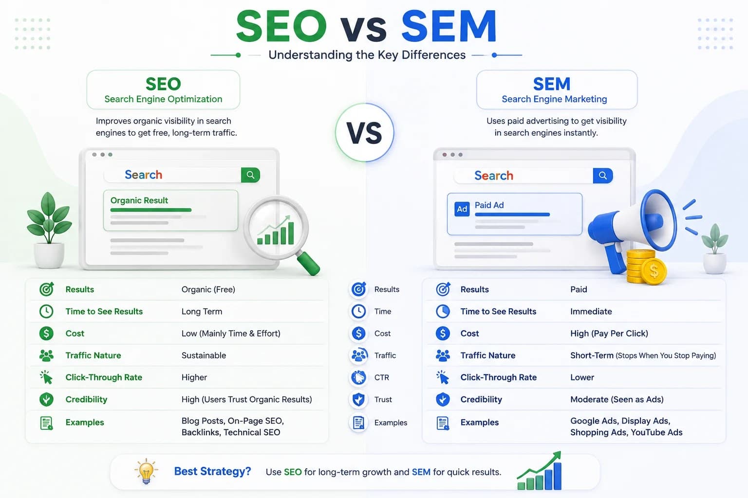 Difference Between SEO and SEM