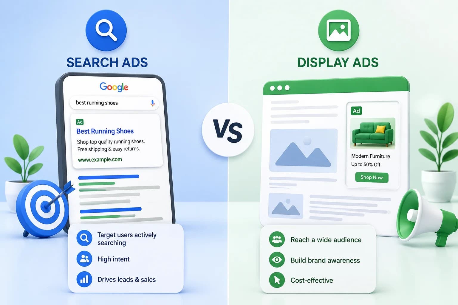 Search Ads vs Display Ads: Which Google Ads Campaign is Right for Your Business?