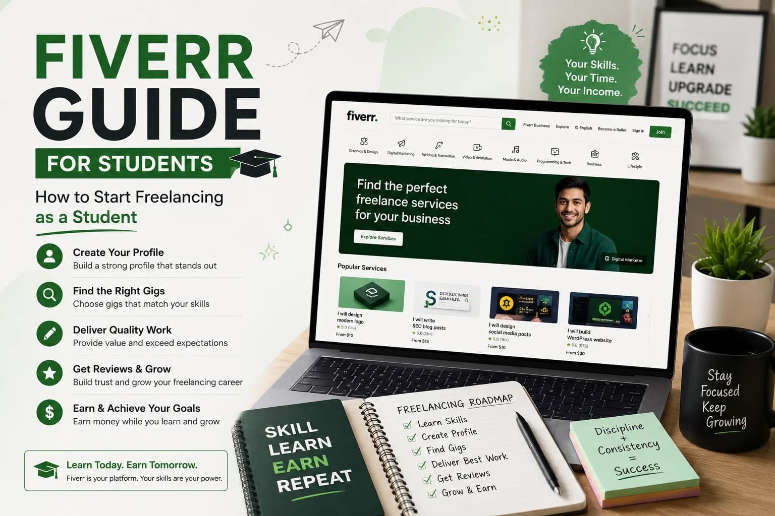 Fiverr Guide for Students: How to Start Freelancing as a Student
